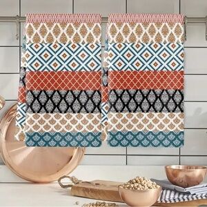One Set Two Towels Boho Print